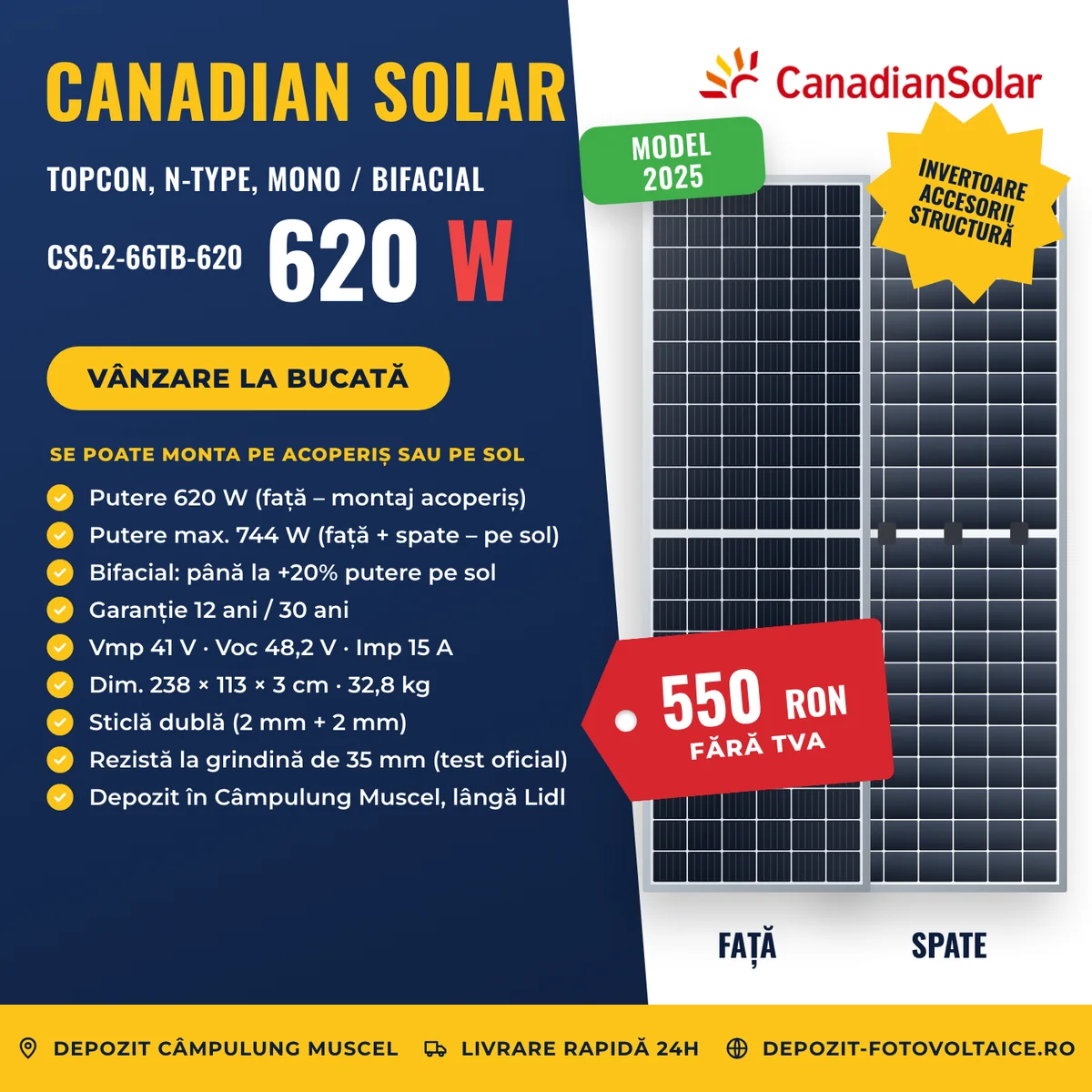 Canadian Solar 620W N-Type bifacial